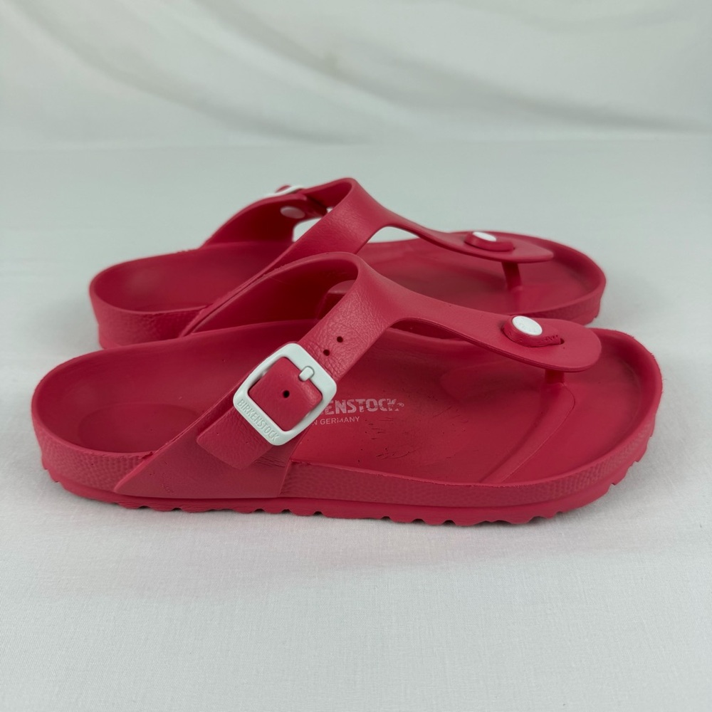 Birkenstock Womens 39  Coral Pink Gizeh‎ Eva Thong Sandals Slip On - Picture 2 of 16
